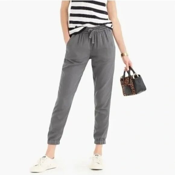 Point Sur by J. Crew Gray Jogger 100% Cotton Elastic Waist Lounge Pants Size 8 - Picture 1 of 11